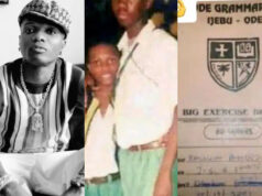 Wizkid’s secondary school picture, his J.S.S 1 exercise book at ‘Ijebu Ode Grammar School’ goes viral