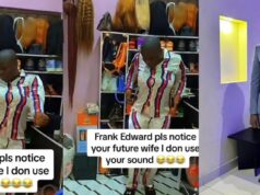 “First comot all the wigs for background” — Netizens advise lady who dance for Frank Edwards to notice her