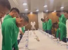 VIDEO: Super Eagles observe minute silence over loss of lives after South Africa victory