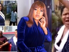 Drama as Toyin Abraham clashes with Area Boys on movie set