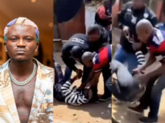 Reactions trails video of Portable being bundled into police vehicle after attempting to evade arrest